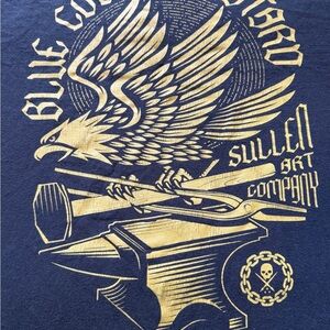 Sullen Navy Short Sleeve Tee with Gold Eagle Graphic